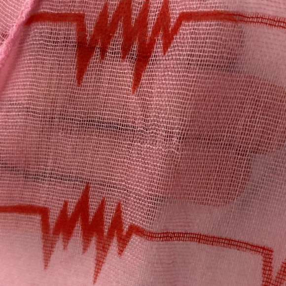 Lifeline pink and red hearts sheer scarf - Picture 17 of 17